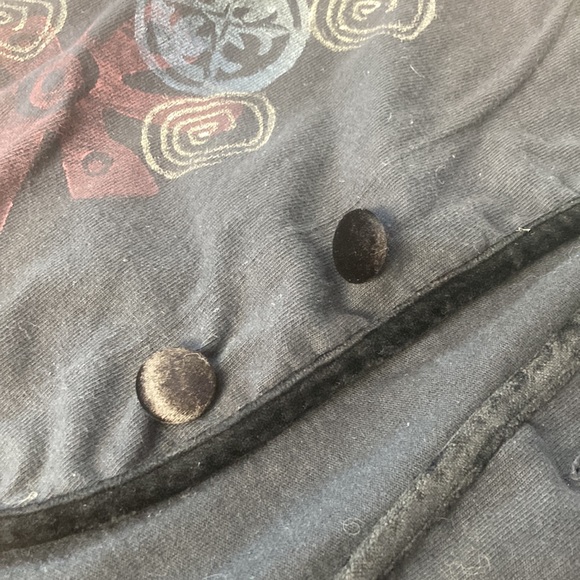 Blue Fish Vest hand printed button up crop shirt - Picture 11 of 16